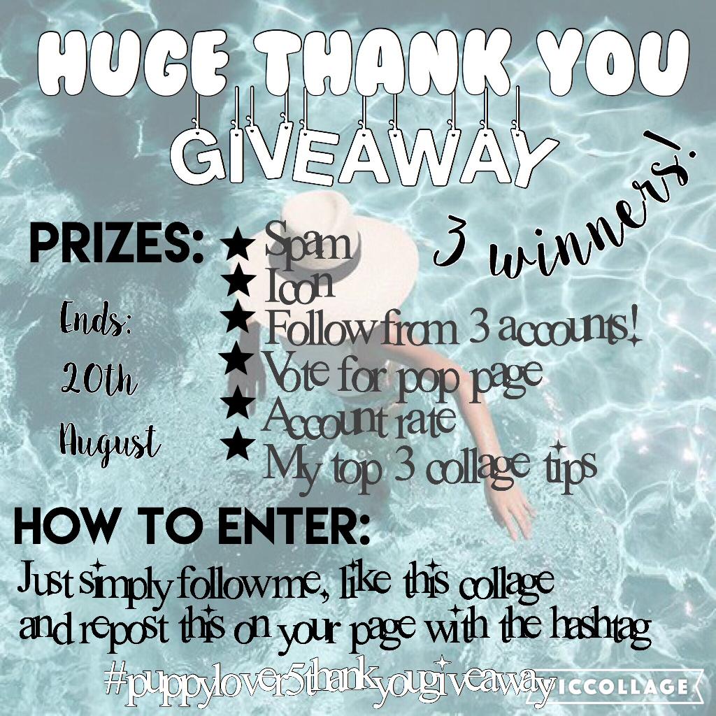 My first giveaway! Yay! Comment 'done' when you've done what's required! ❤️