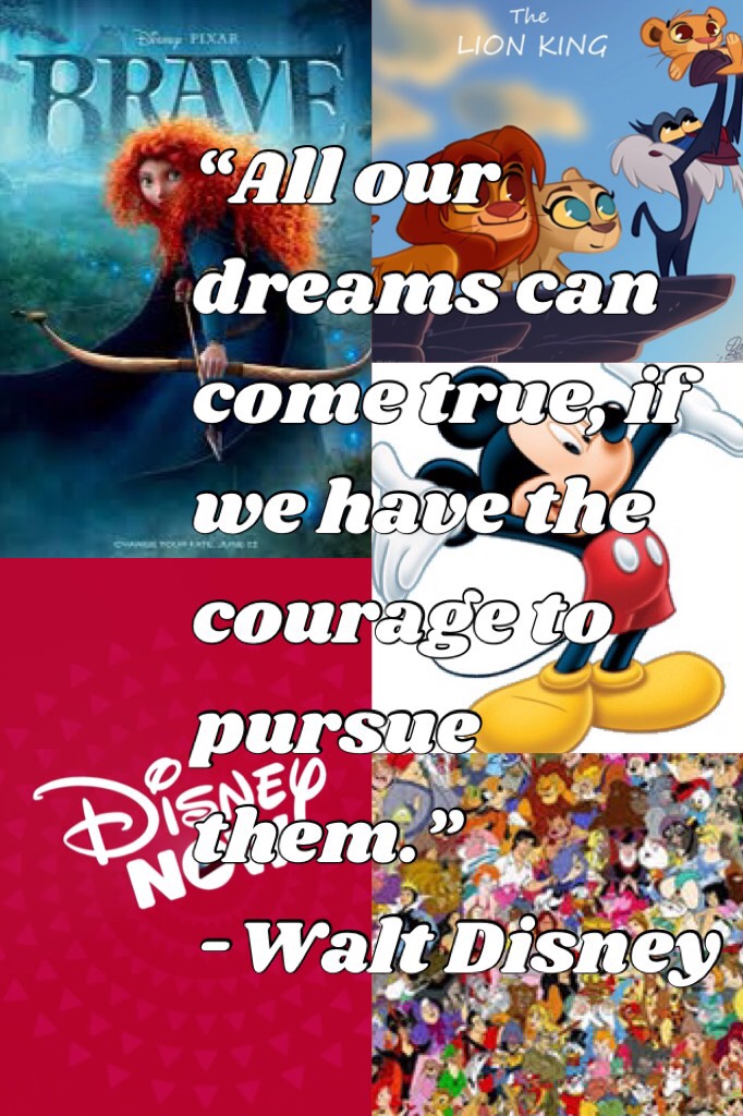 “All our dreams can come true, if we have the courage to pursue them.”
-Walt Disney 