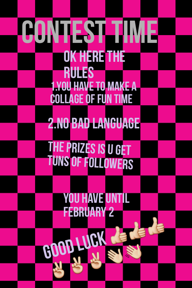 CONTEST TIME 

Good luck 