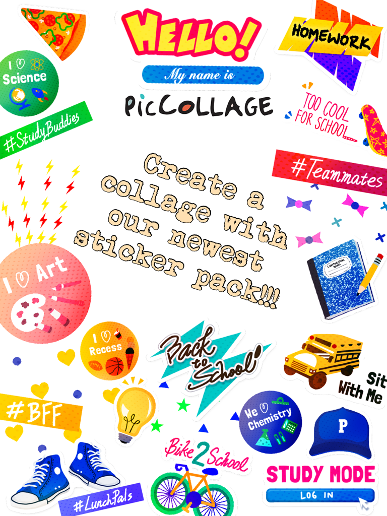 Create a collage with our newest sticker pack!!!