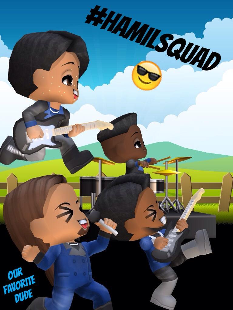My buddypoke version of the Hamilton Squad. I know that I'm missing a few things,but it's the best I could do😅