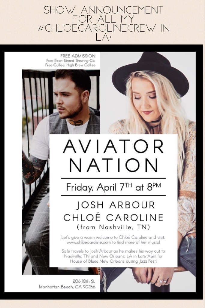 Show announcement for all my #ChloeCarolineCrew in LA: 