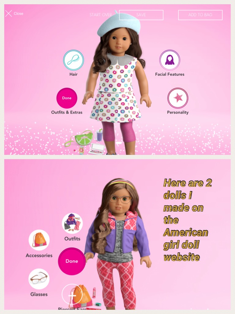 Here are 2 dolls I made on the American girl doll website