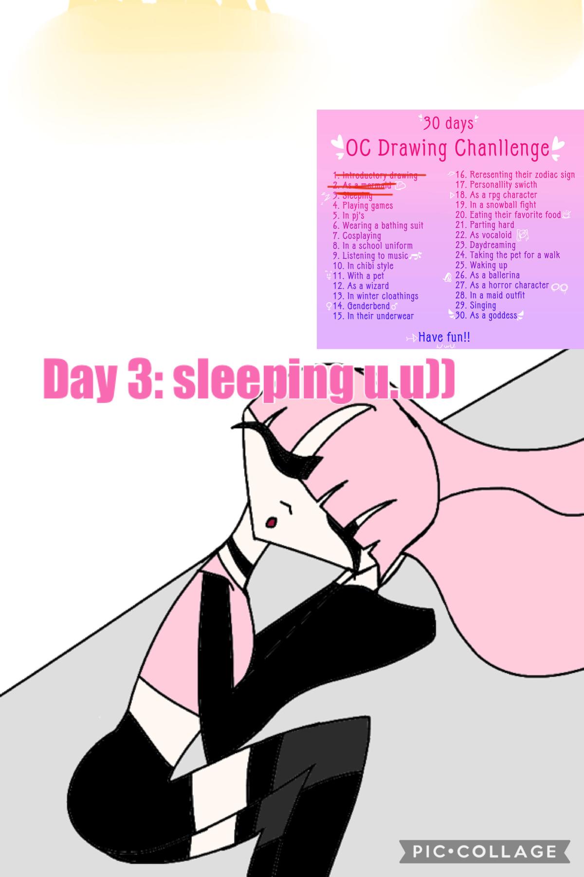 Day 3: sleeping u.u)) this is back when she was still being kept in a lab for experiments so she didn’t have a bed #anime #oc #art #kawaii #scifi