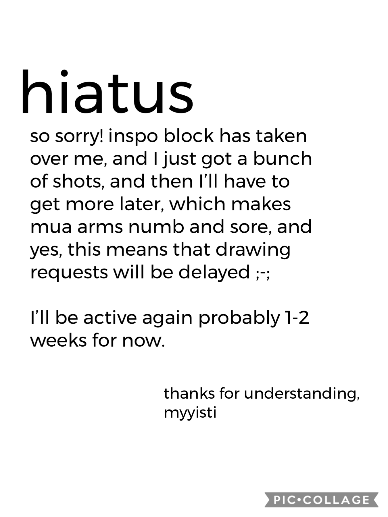 hiatus, so sorry!