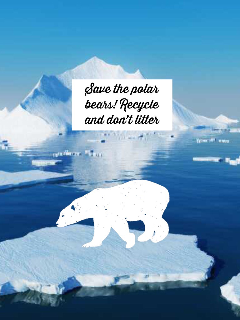 Save the polar bears! Recycle and don’t litter