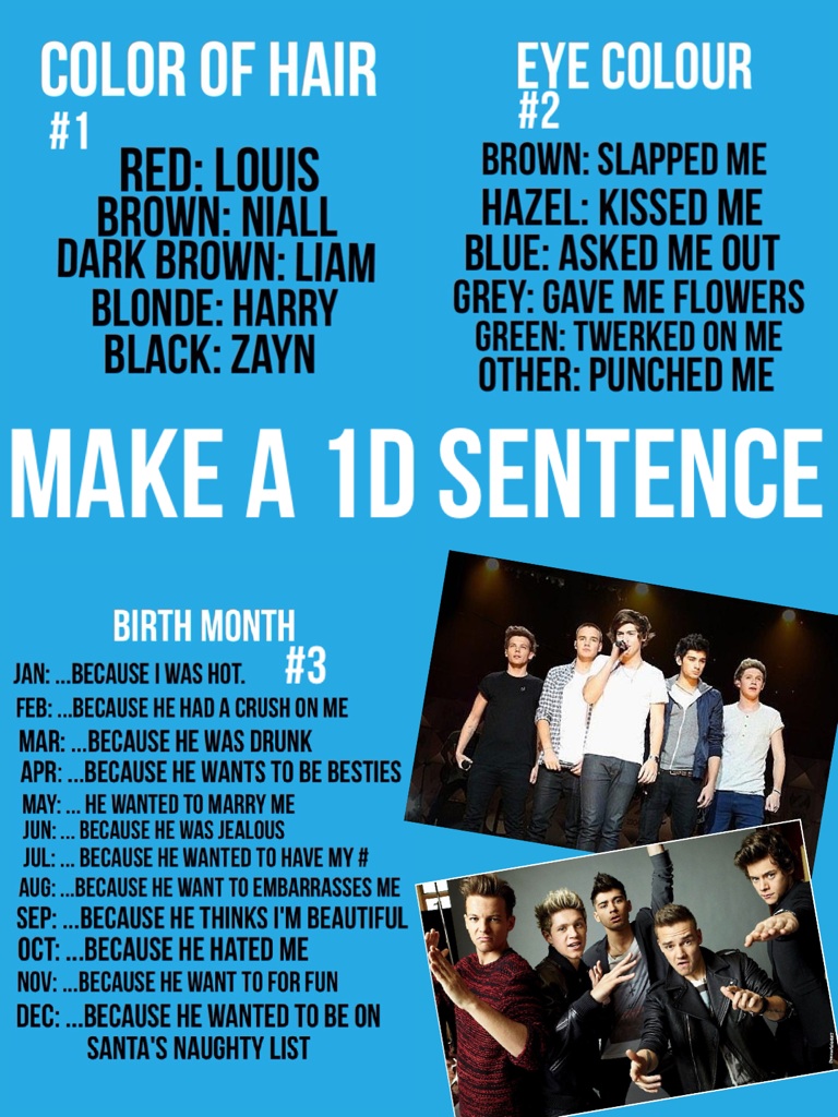 Make a 1D sentence 