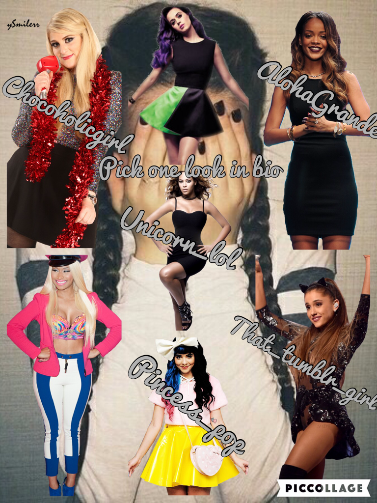 TAP
Pick one Katy,or nicki
When all are full you will do a collage of a song I tell you PLZ ENTER!!