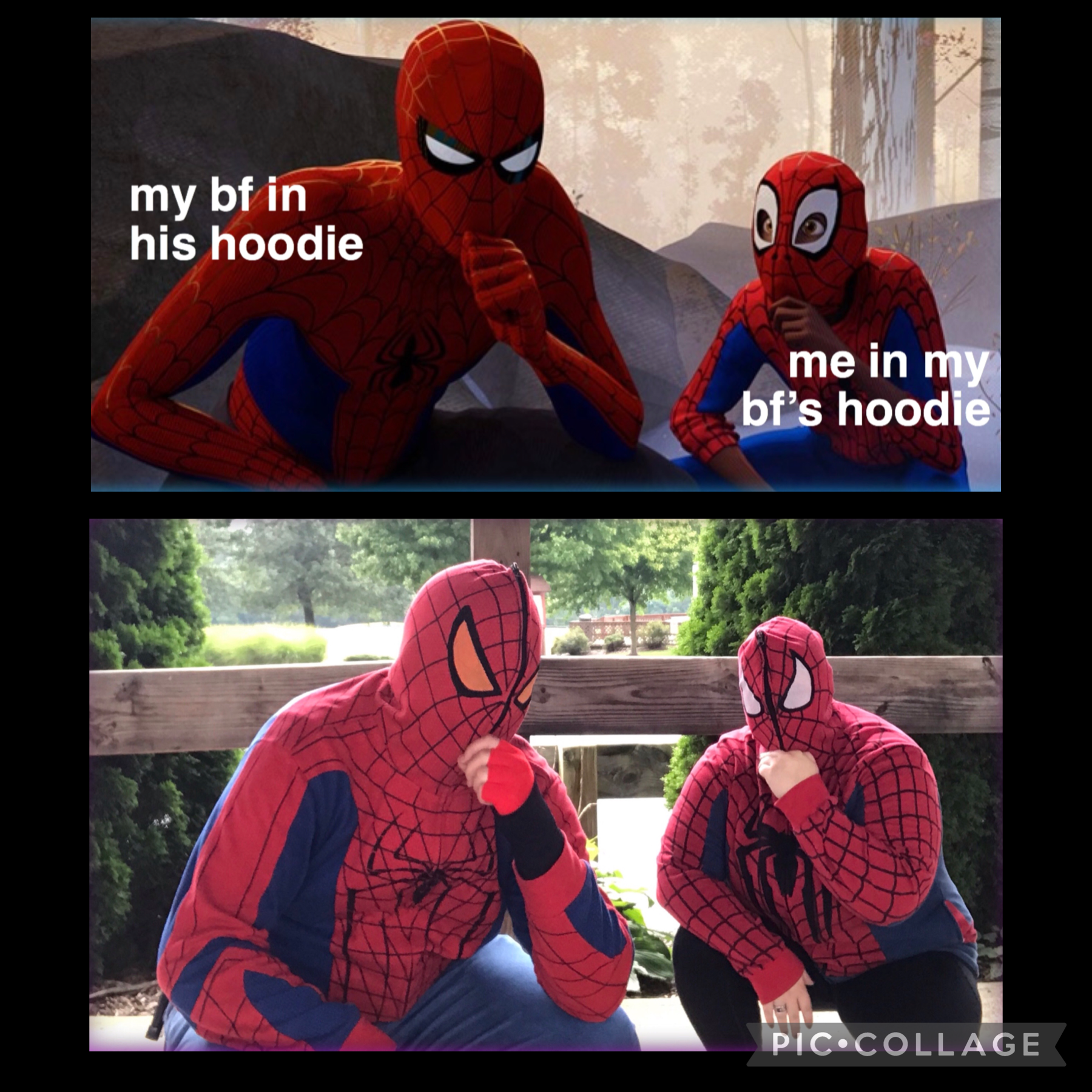 🕸 idk if I was supposed to be able to take this meme quite so literally! But it was quite funny, since my bf has a huge collection of Spider-Man hoodies…