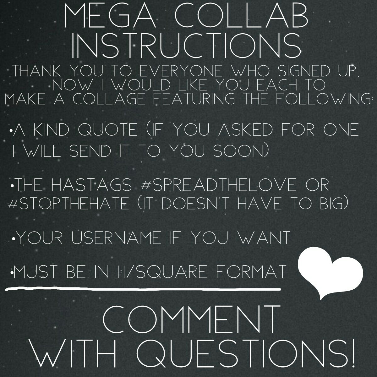 I'm so excited to be hosting my first mega collab! Comment w/ q's!