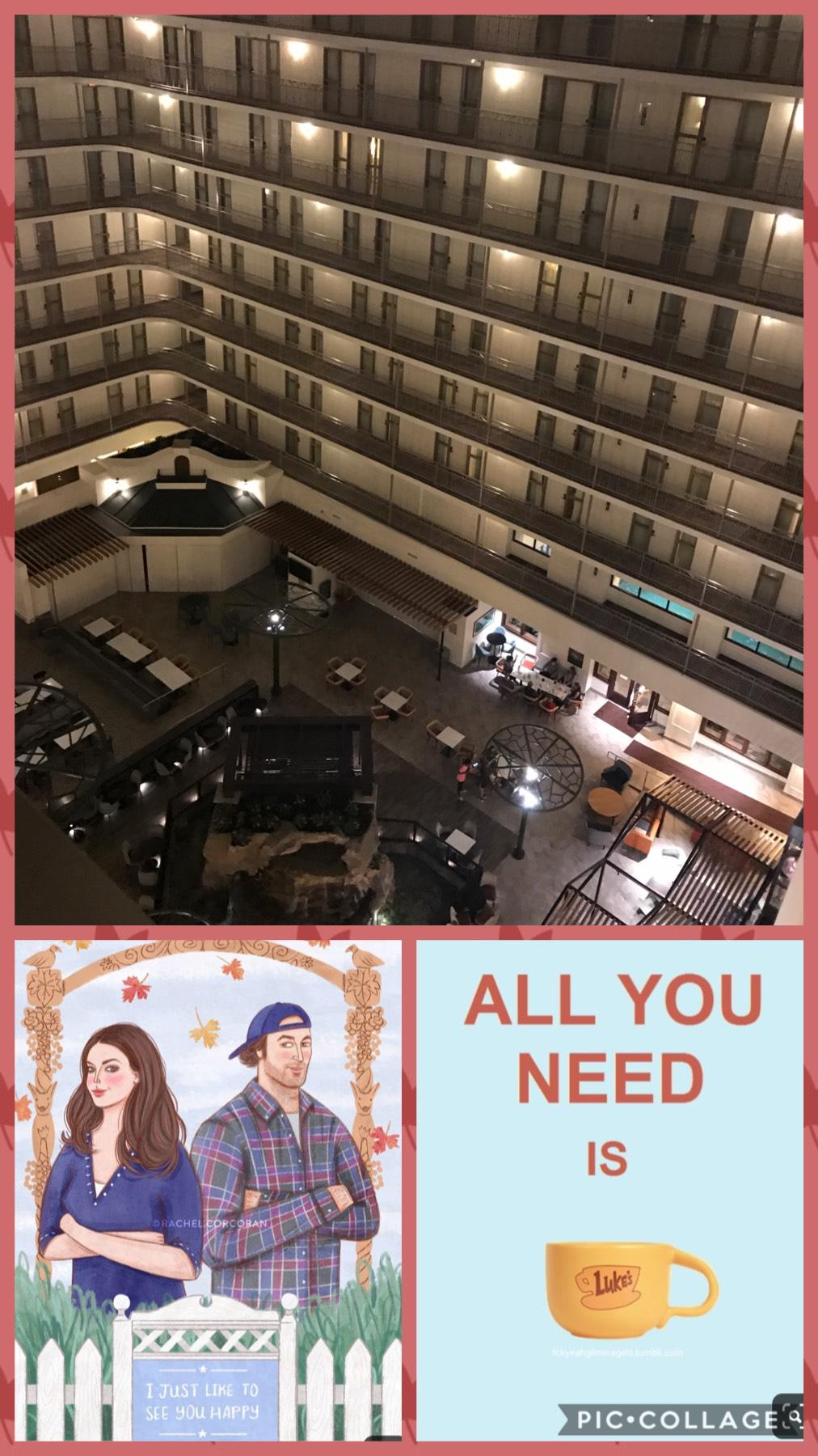 The view from my floor at hotel and Gilmore girls 
