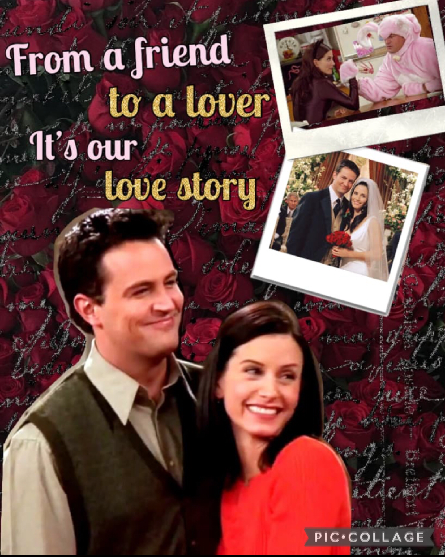 14.2.22 Monic and Chandler friends Valentine’s Day aesthetic collage