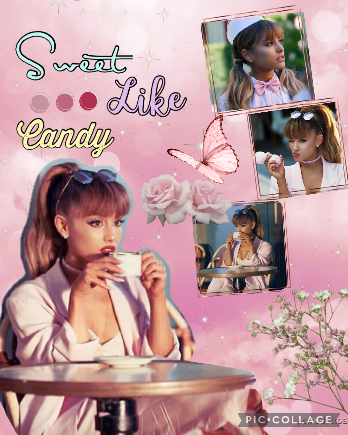 6.7.22 Sweet like candy Ariana grande aesthetic collage 