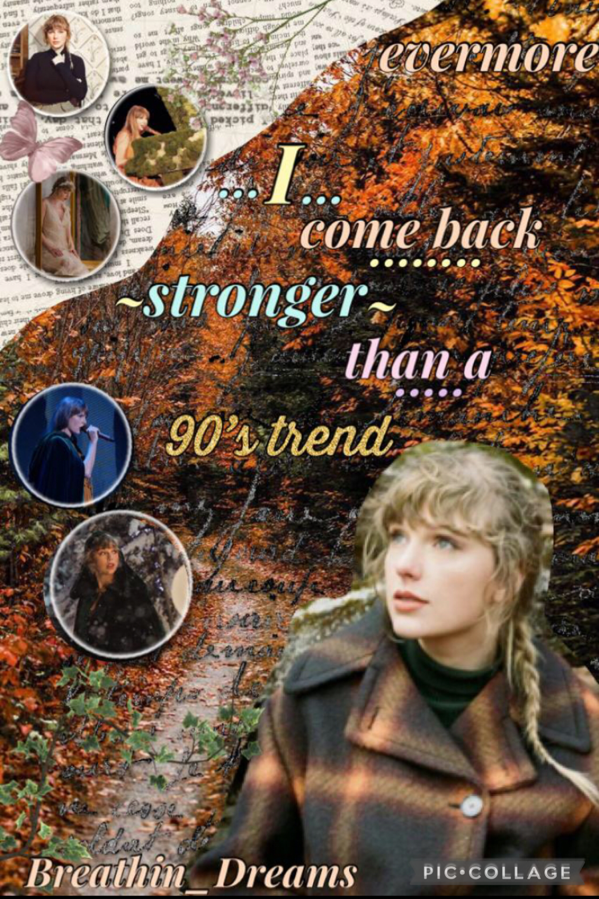9.4.24 Evermore aesthetic collage and entry to sunlightswiftie’s contest.