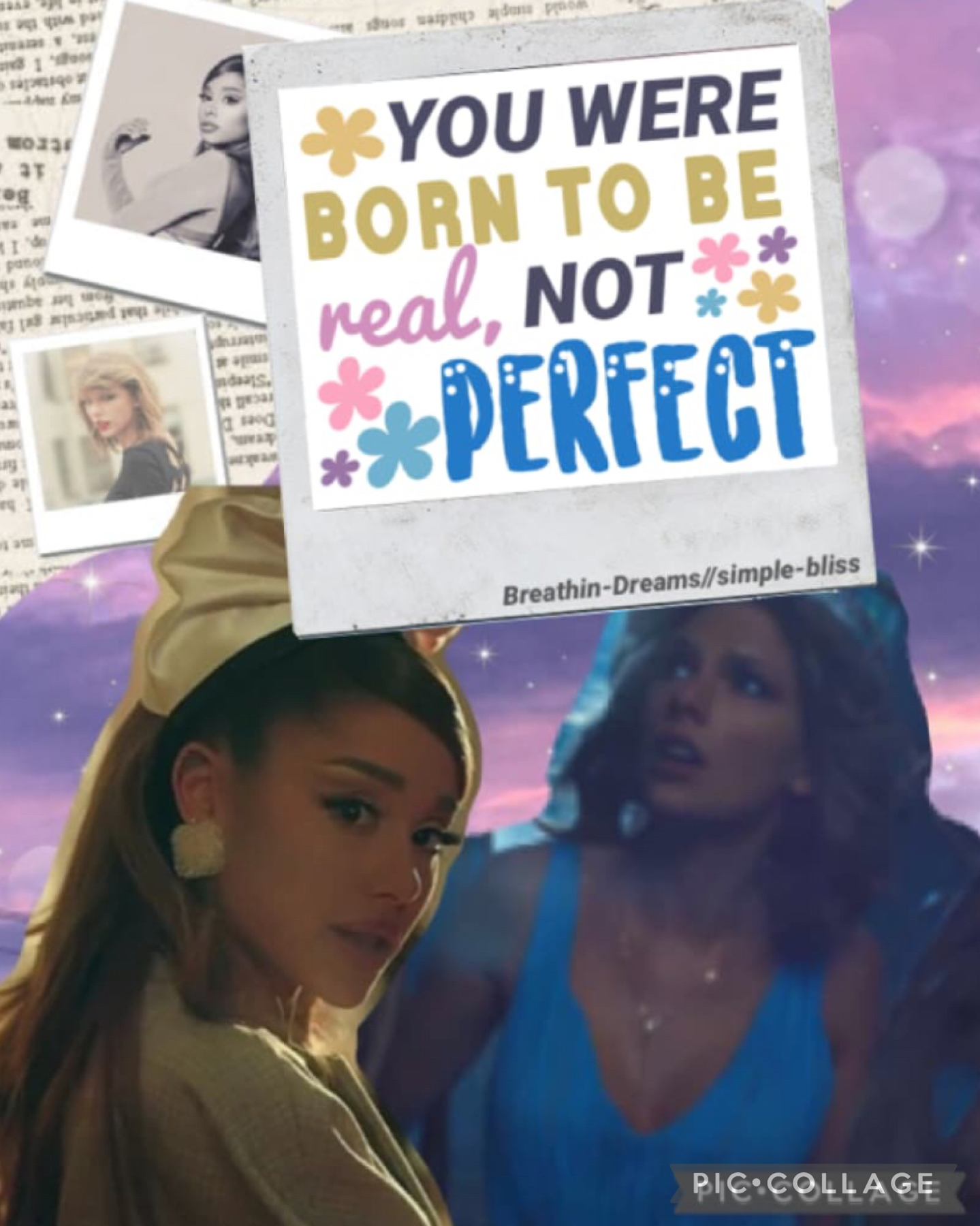 9.5.22 Ariana grande and Taylor Swift aesthetic collage collaboration with the amazing simple-bliss