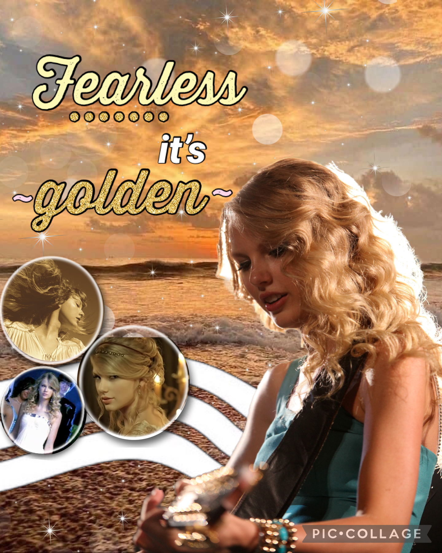 13.12.23 Fearless and golden hour aesthetic collage.