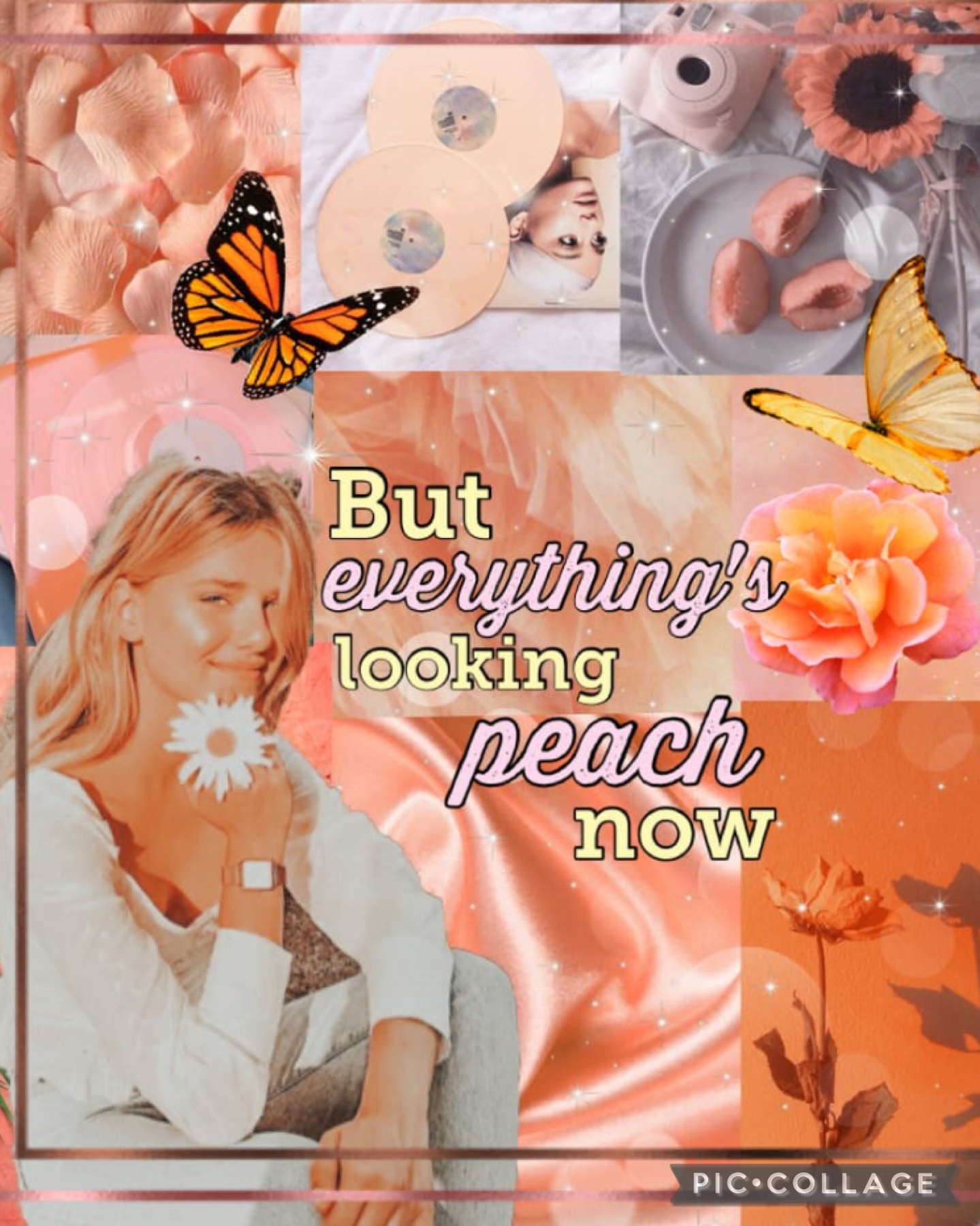 23.8.22 Peach aesthetic collage and entry to lemonsunsets contest