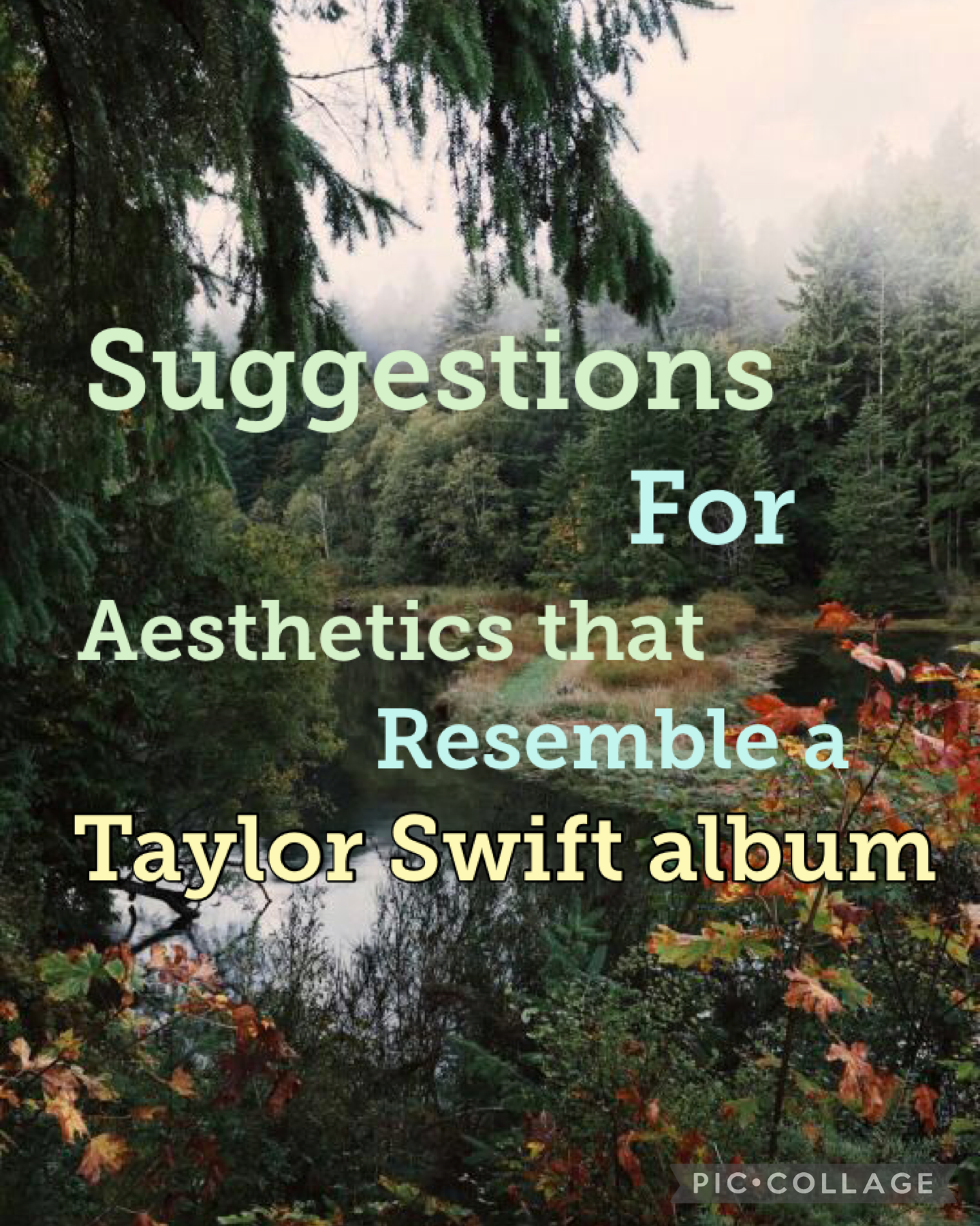 Suggestions for aesthetics that resemble a Taylor Swift album 