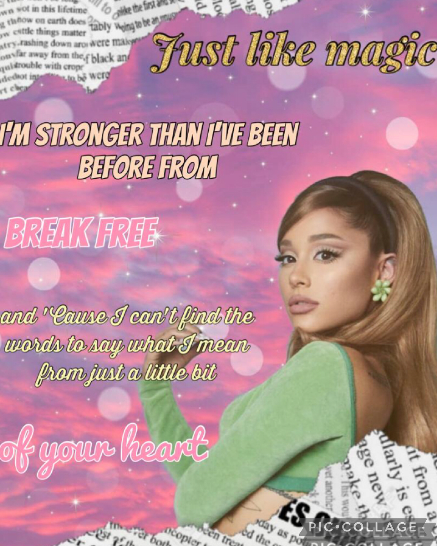 16.9.22 Ariana Grande magazine aesthetic collage collaboration with Wavy-dreams