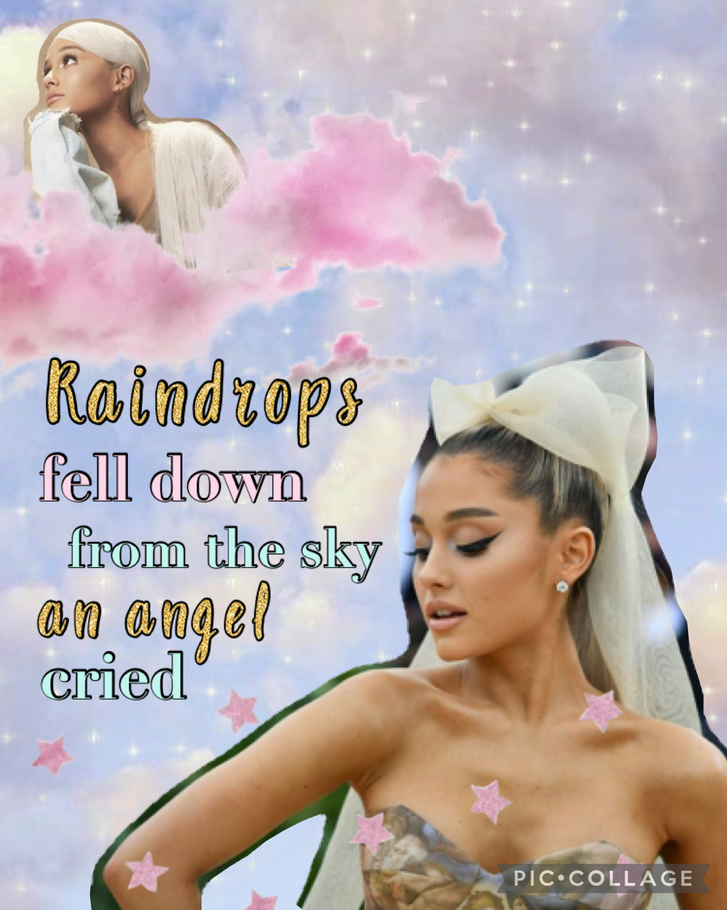 13.4.22 Ariana Grande Angel core aesthetic collage 