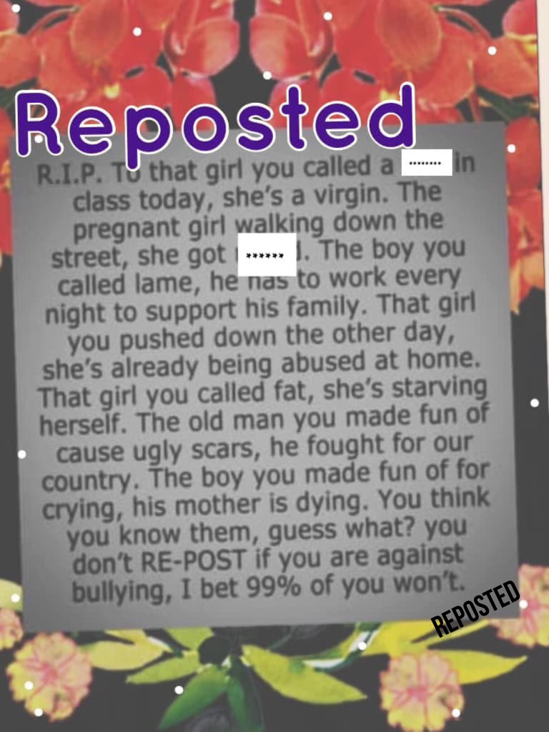 Please repost if ur against bullying ⭐️