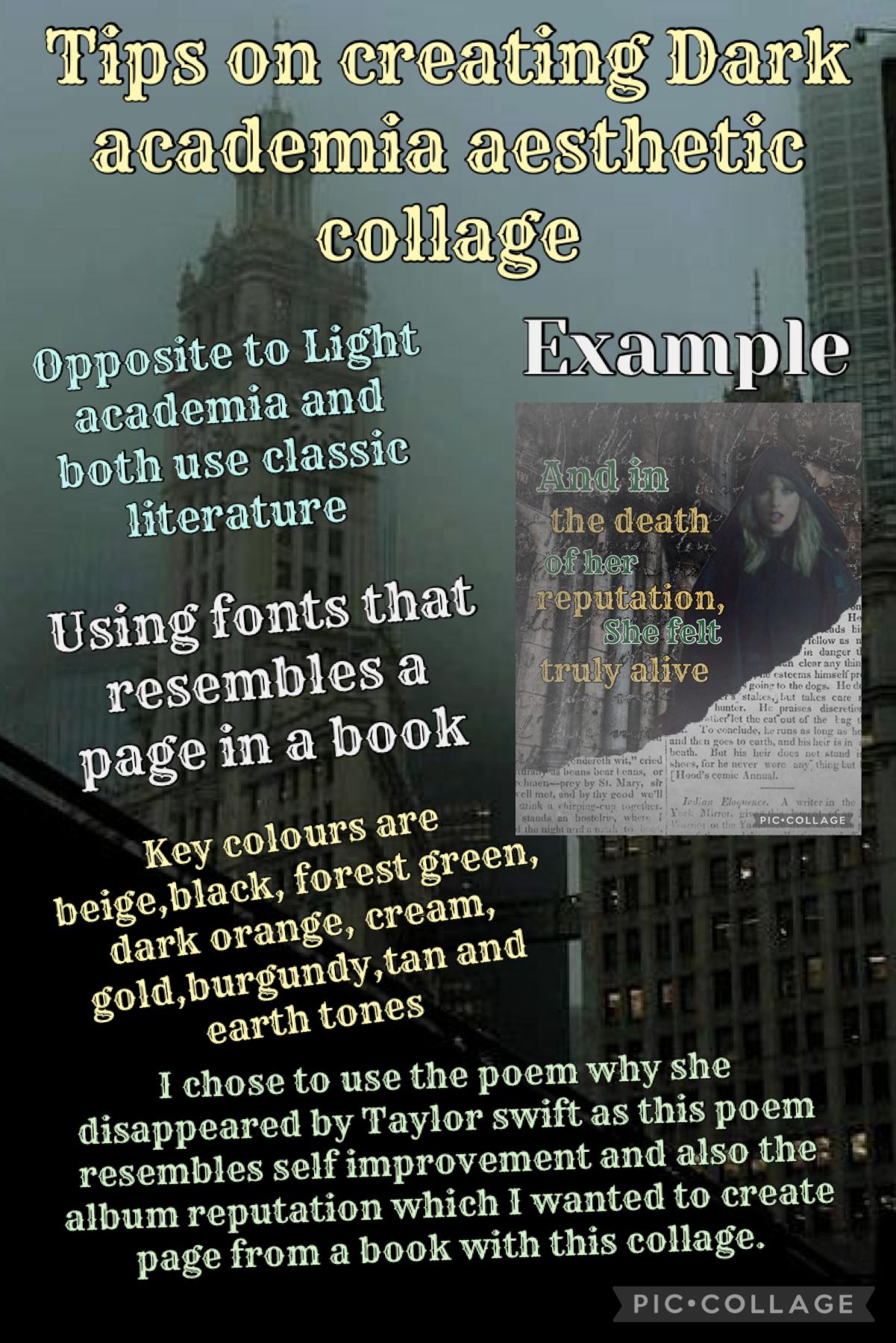 27.11.21 Tips on creating a dark academia aesthetic collage 