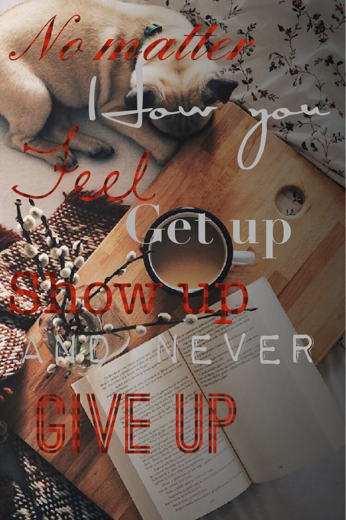 No matter how you feel. Get up, Dress up, Show up, and never give up. 
-Unknown