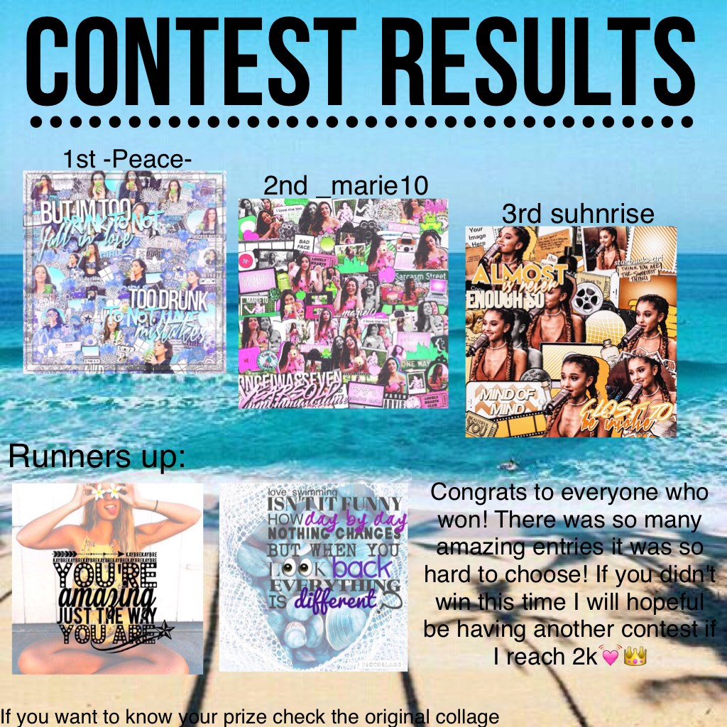 ✨Click here✨
Contest results!
Well done to everyone who entered all the collages were so amazing😱💓
Prizes will be given out today/tomorrow👑
Byee🌟