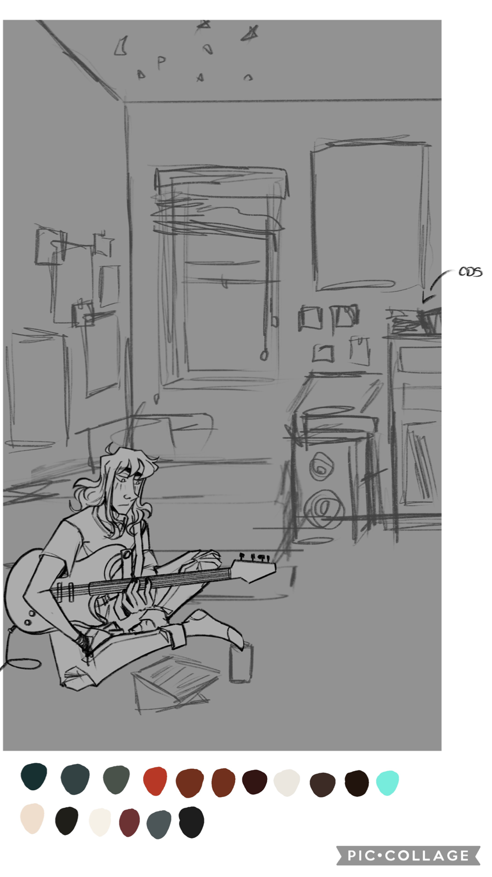 The guitar is too big but here's a WIP