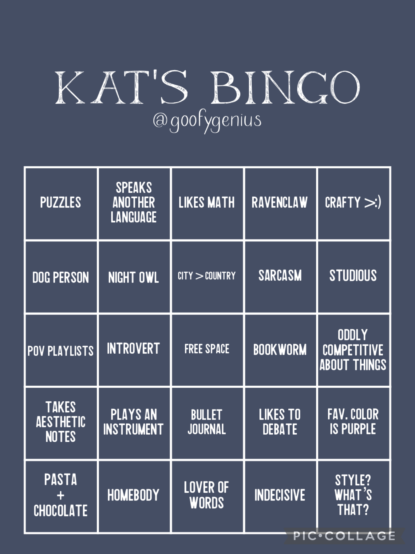 might as well make a bingo for me too. Thinking of stuff to put is harder than it seems ;-;