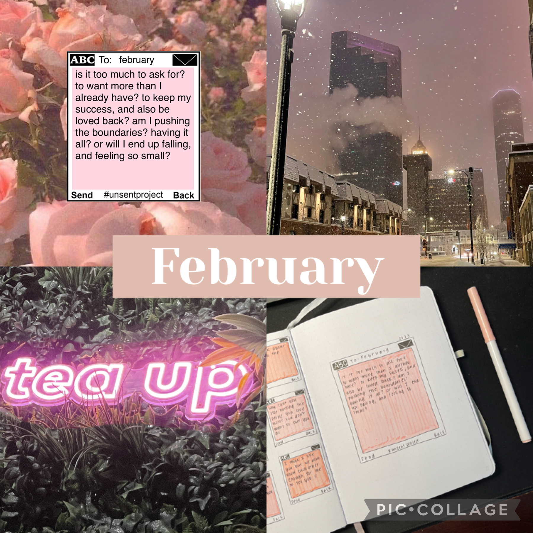 my February bujo theme is the unsent project so while the archive is down I will be cataloging my own unsent messages in my journal. a lil mood board of what I’ve been up to as well 