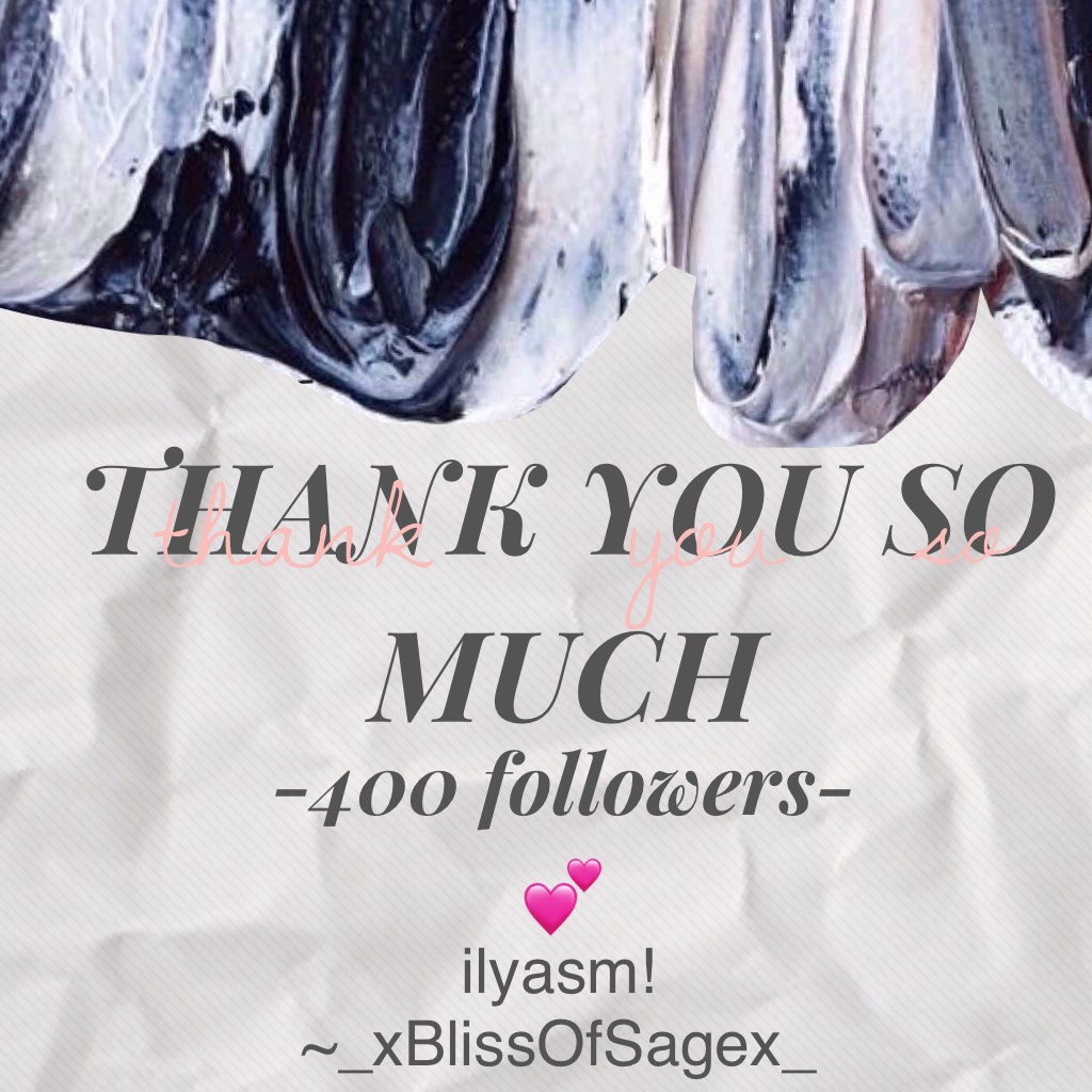 tysm! ily guys, even though 400 doesn't seem so much it's worth over thousands for me, thx for the support💖💖