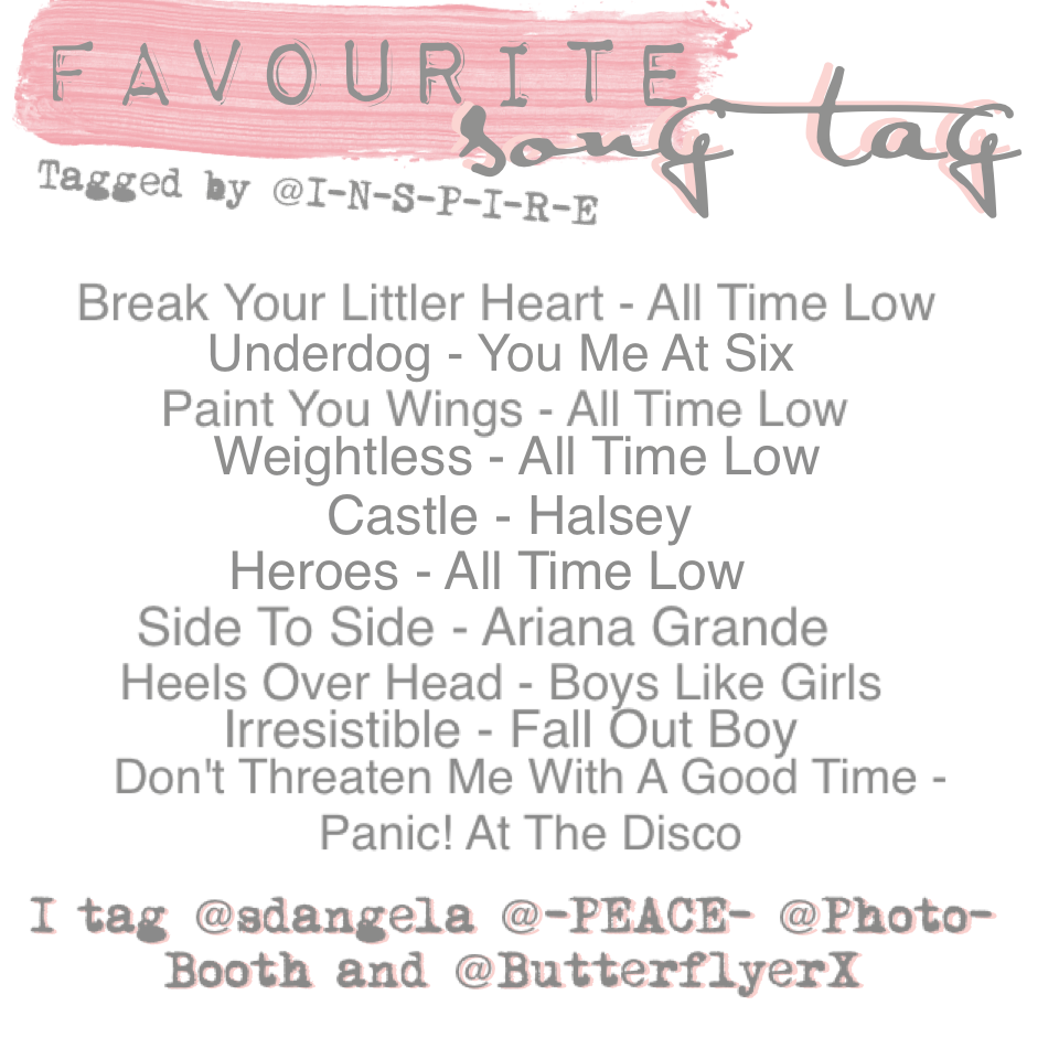 This could've turned in to a list of just All Time Low songs 😂
This doesn't include all my favourite songs but there's still quite a few of them 🙈