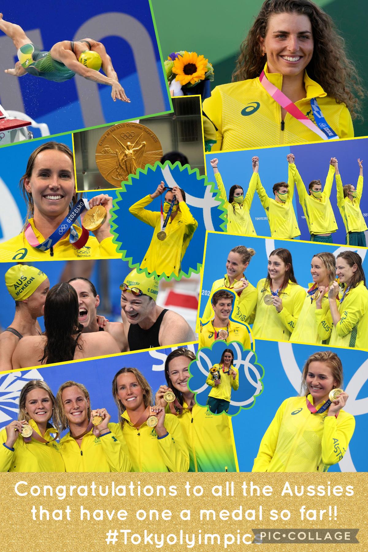 Congrats to all the Aussie’s that have won Olympic medals so far. Five days to go!! #goAustralia💛💚💛💚 #tokyolympics #bringithomeaustraila 