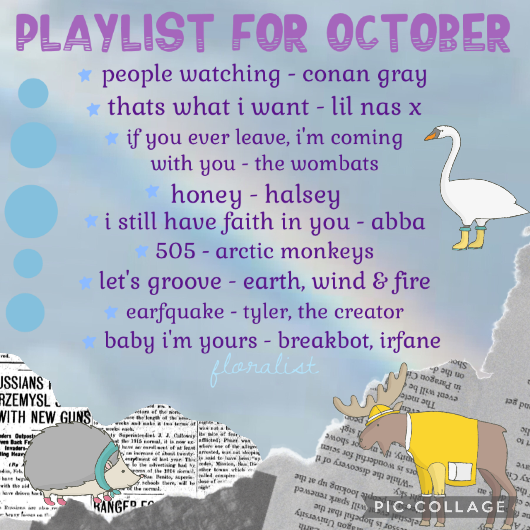 lil playlist for the upcoming month🌼 can u believe it's already october...