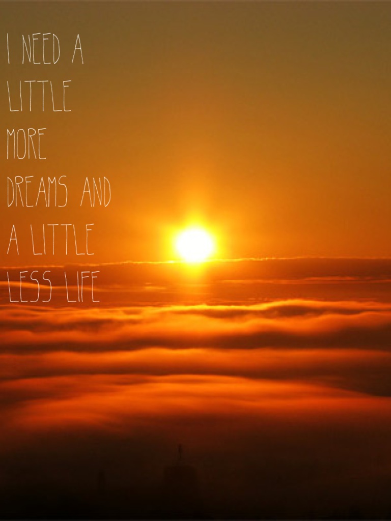 I need a little more dreams and a little less life. Another fall out boy quote 