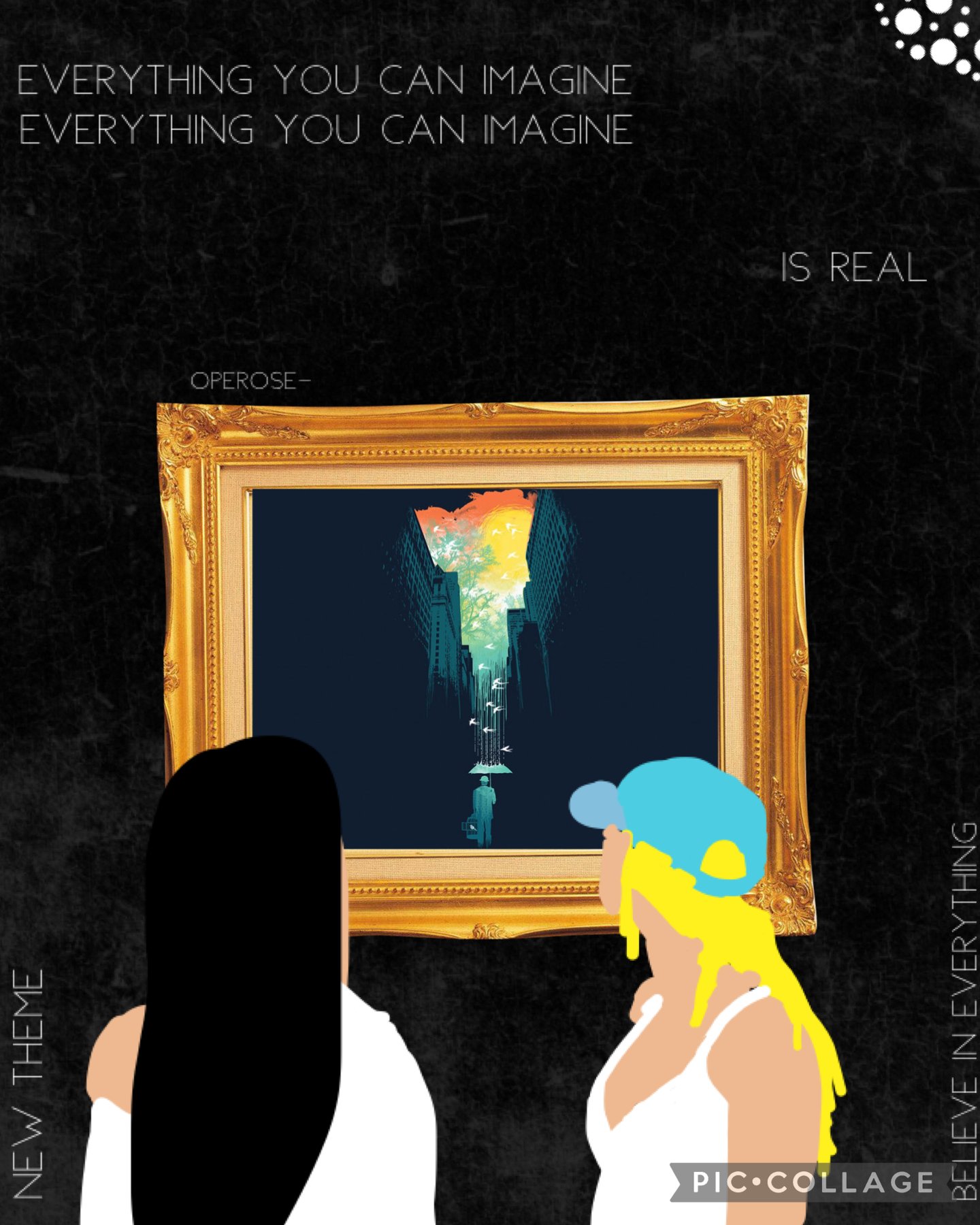 •tap•
8/9/21
This is the first collage of my new theme, Everything you can imagine is real. It’s very different from my normal style and covers deeper real problems! Hope you enjoy!
~Ava