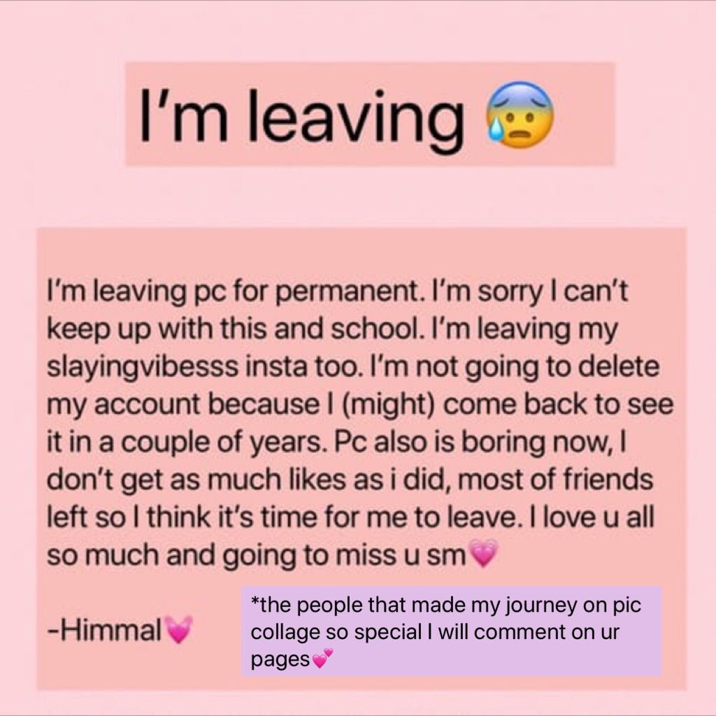 I’m leaving 