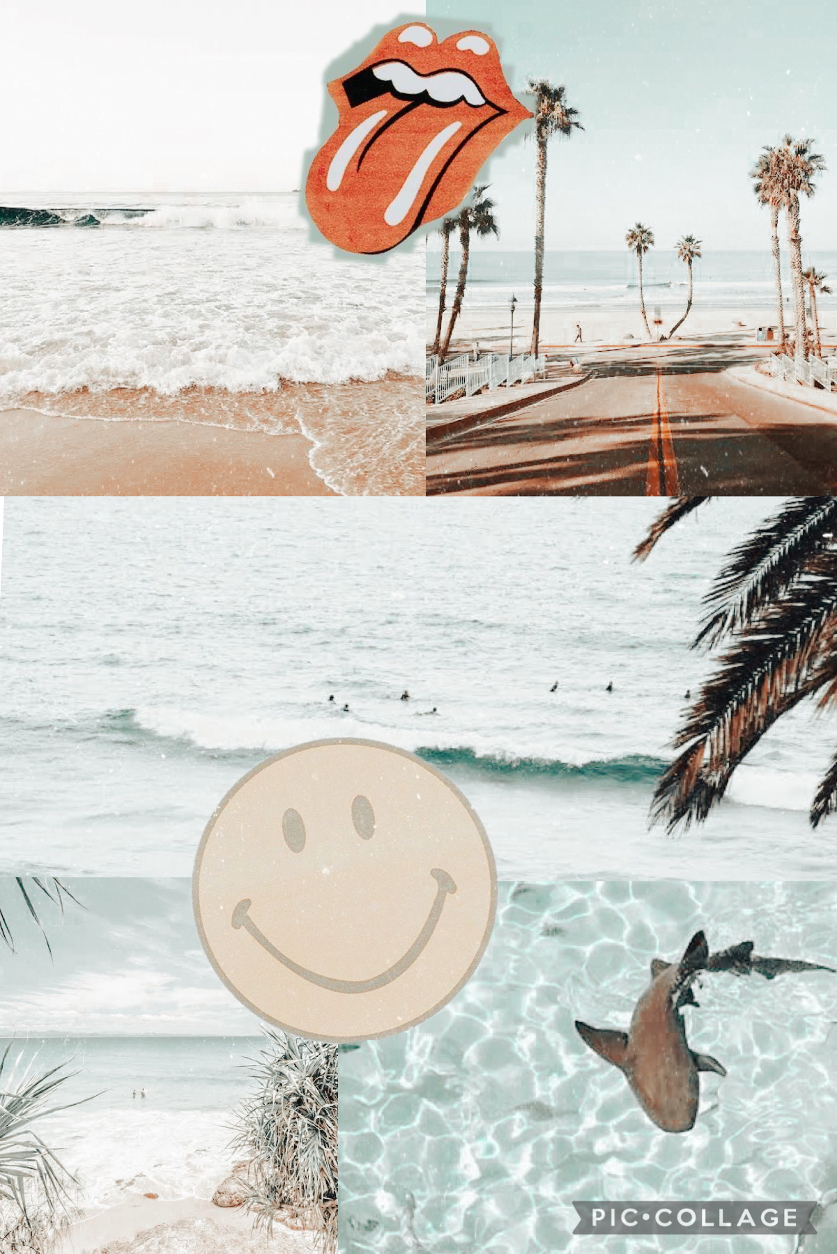 Beachy collage 🌊💨🌫⚡️🐋