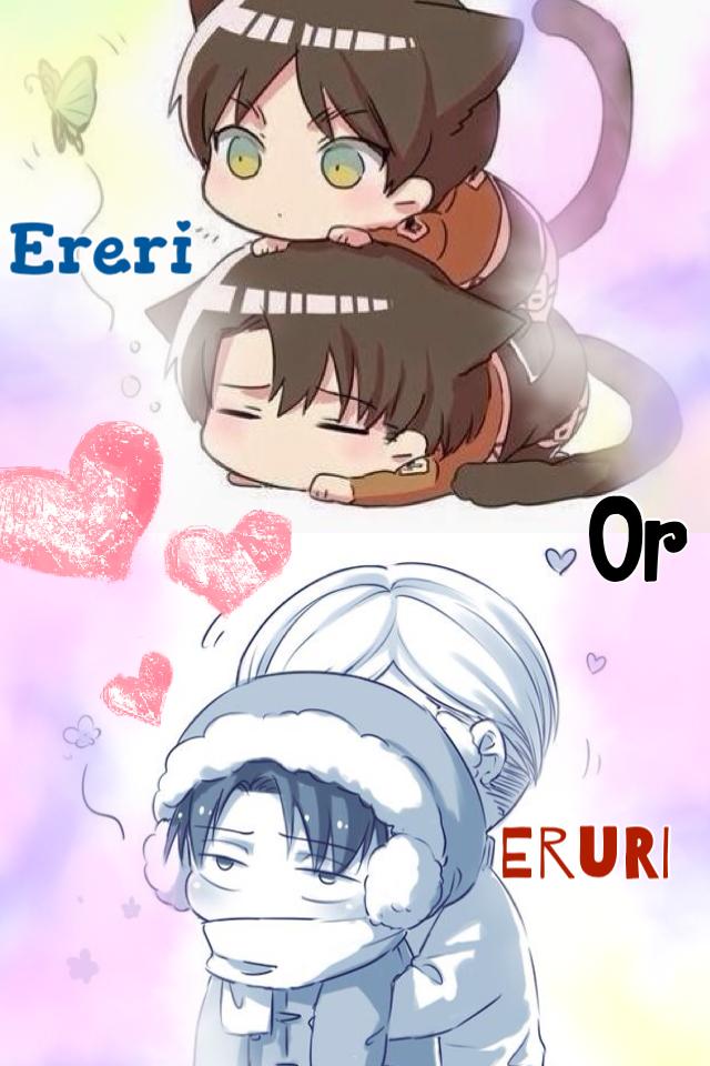 I used to ship Ereri before but now I think I'll switch to Eruri becuz Eruri is cuter （≧∇≦）