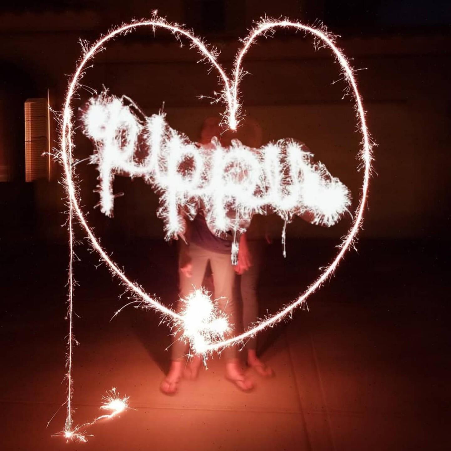 Can you tell what I wrote? This was on the 4th, using sparklers!