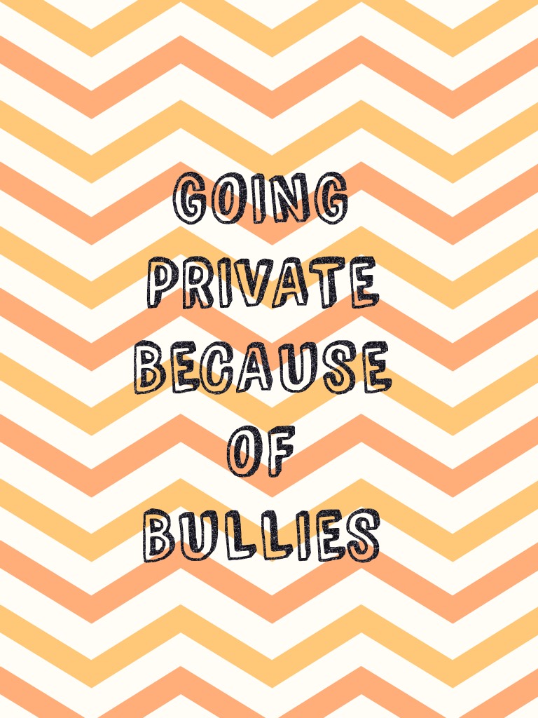 GOING PRIVATE BECAUSE OF BULLIES 