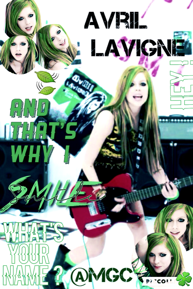 And That's why i SMILE // Avril Lavigne is PERFECT . She is like me , she is one of My favourite singer ( I love u Avril Lavigne !) This Collage is for my friend Girlvv because i know She's a big fan #AvrilLavigne4EVER 