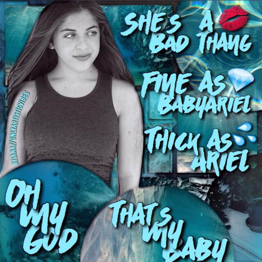 Teal/Blueish Theme 1/6 so Ik the lip sticks emoji doesn't really go with the theme but I thought since it's BabyAriel it goes with her so I put it in there