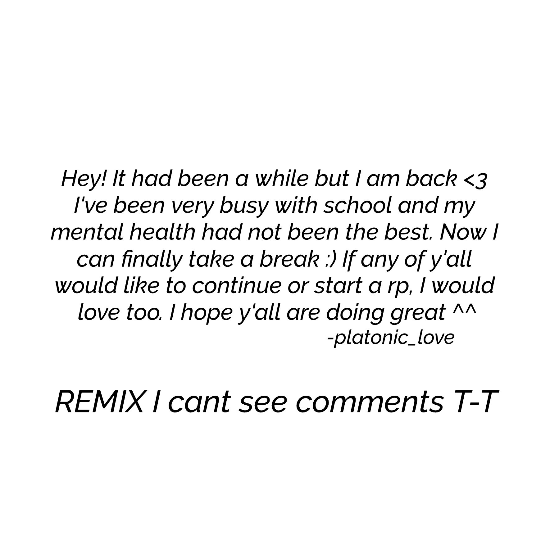 REMIX, i hope y'all are doing great 