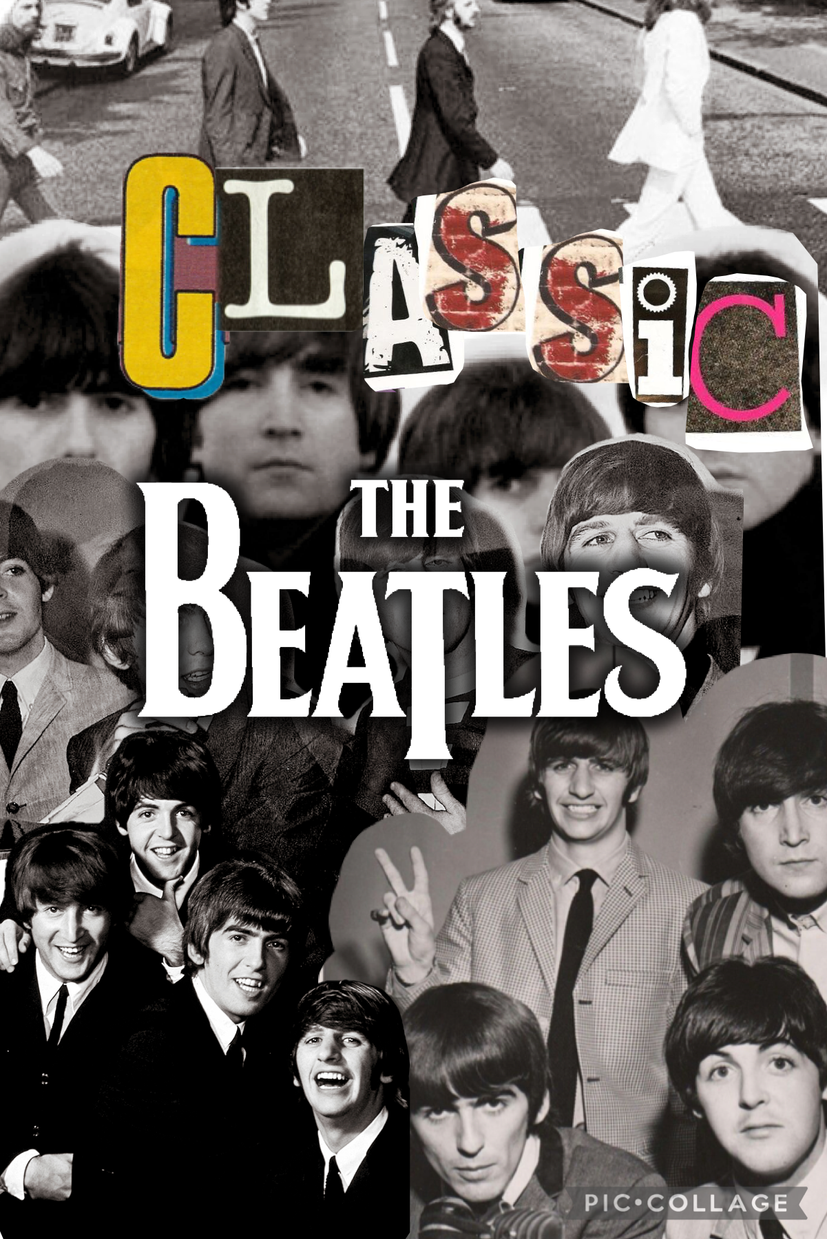 ~the beatles~ 
Hello! Friends it’s hilary!!!!! Well this collage is from one of my fav bands of all time! My favorite song by them is yellow subarine! Well this band is called the beatles and i hope you have an amazing day or night !