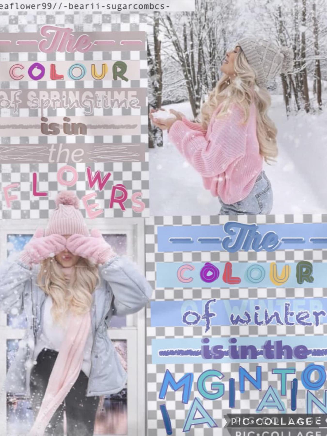 🌨Tap🌨
Collab with the awesome bearii-sugarcombs hope I spelled that right it was super fun go and give her a follow right now please! Also this is probably my last winter collage till next winter!❄️