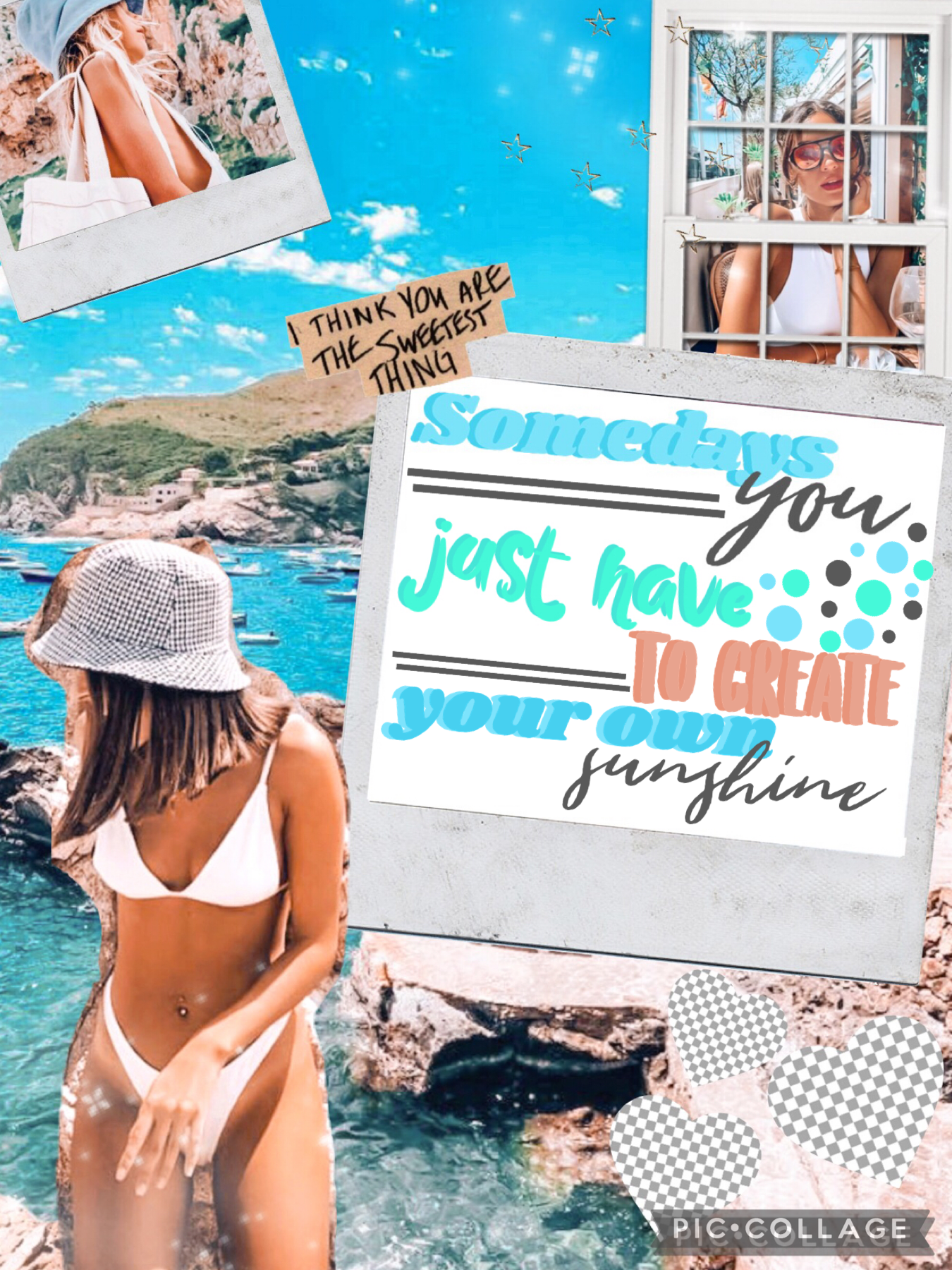 🌴Tap🌴
First preppy collage of the new theme, hope you all like it! I am so glad I am back and posting again, I love seeing all your guys comments. The dots literally took so long omg. Do you like summer vacation or school better? Aotd: Maybe Summer vacati