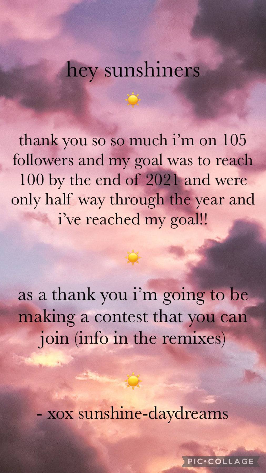 ☀️tap☀️
i cant express how thankful i am for 100 followers, months before i wanted it, thank you for all the support
please join this contest, it would mean a lot thank you 
- xox sunshine-daydreams 💛