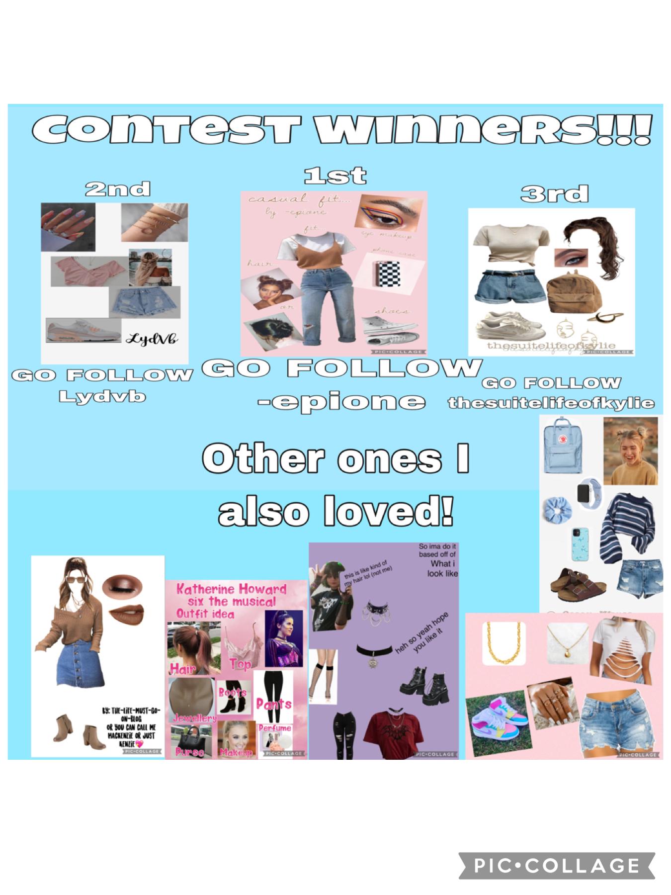 CONGRATS TO ALL THE CONTEST WINNERS YOU ALL DID WONDERUL!!!😁💙